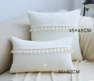 Lace Tassel Flannel Throw Pillow