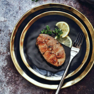 Black Gold Matt Ceramic Western Plate