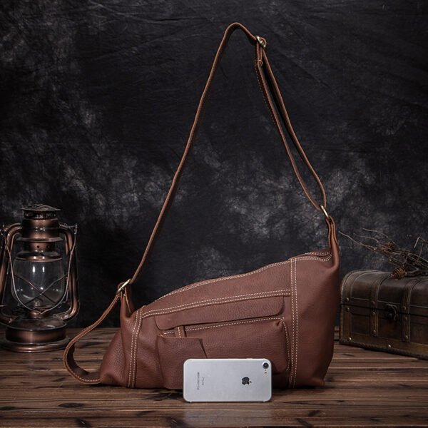 Retro Men's Genuine Cowhide Leather 10-Inch Tablet Shoulder Bag
