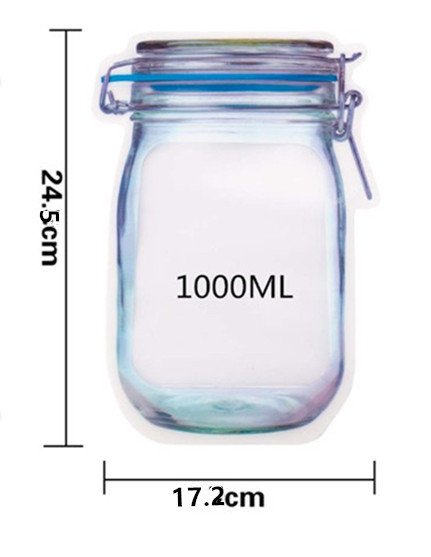 Reusable Waterproof Snack Storage Bag – 1L Zipper-Seal Food Bag