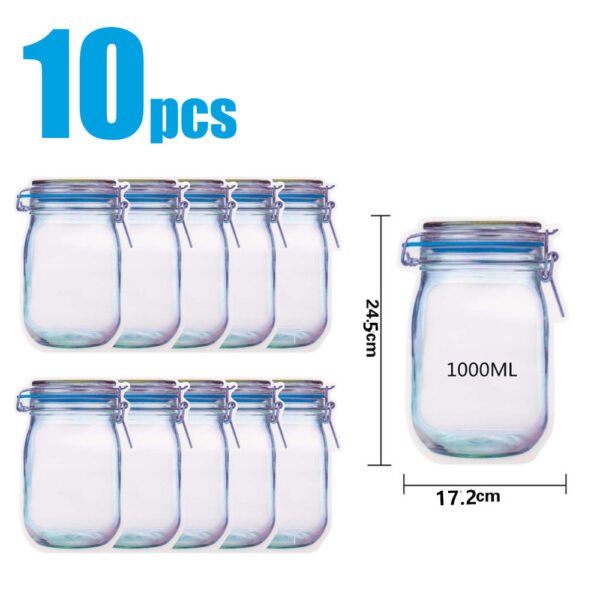 Reusable Waterproof Snack Storage Bag – 1L Zipper-Seal Food Bag