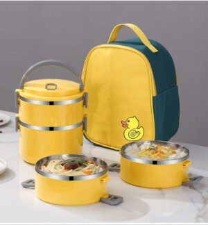 Stainless Steel Insulated Lunch Box with Lid and Cutlery