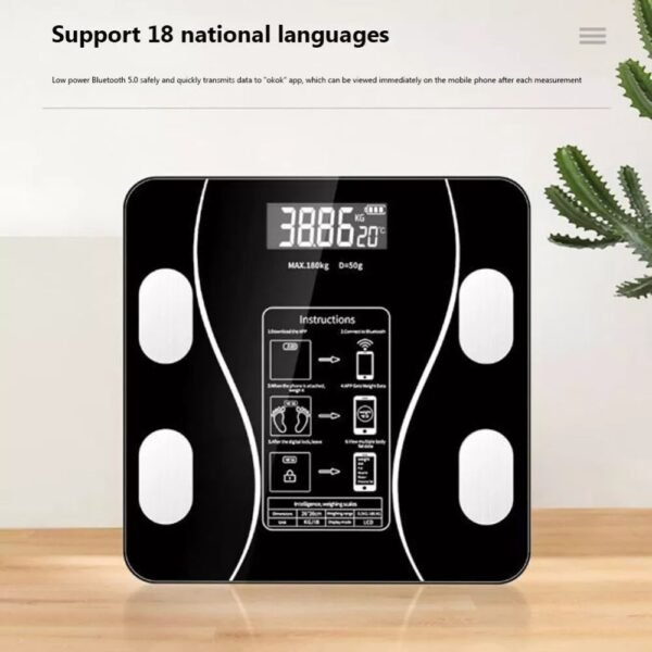 246f0a0f-191d-4d9a-ac45-de0b98b0776f.jpg Bluetooth Smart Body Fat Scale – 180 kg Digital BMI Bathroom Scale
