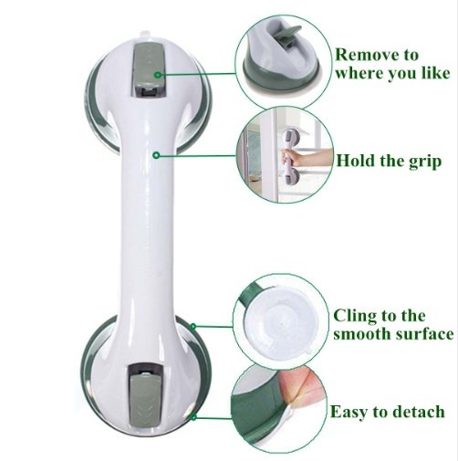 Bathroom Suction Cup Grab Bar – Anti-Slip Support Handle for Smooth Surfaces