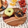 Round Wood and Resin Cutting Board – Decorative Kitchen Serving Tray
