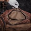 Retro Men's Genuine Cowhide Leather 10-Inch Tablet Shoulder Bag