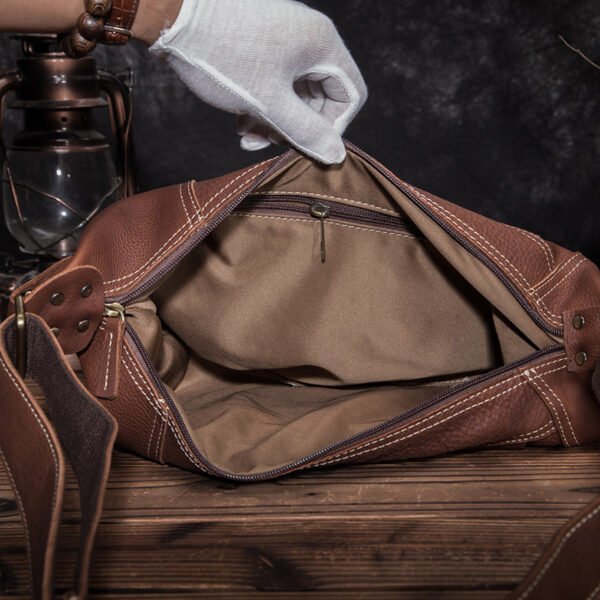 Retro Men's Genuine Cowhide Leather 10-Inch Tablet Shoulder Bag