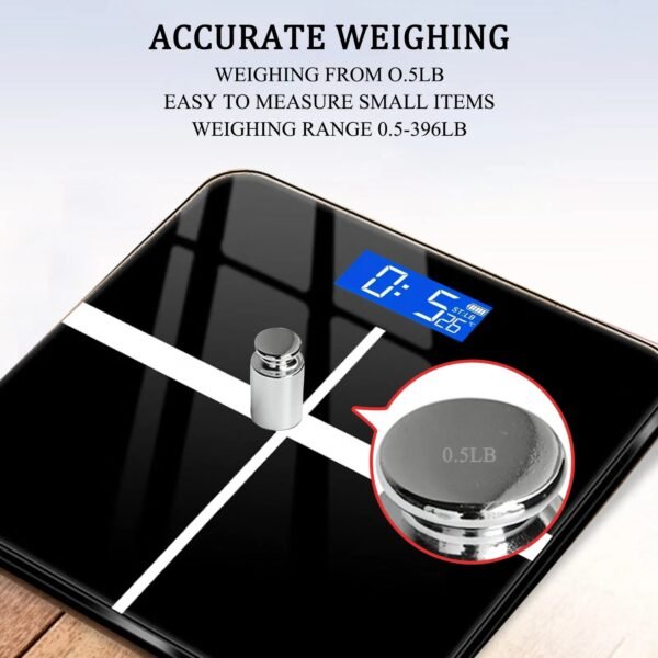 Digital Bathroom Scale with LCD Display – Tempered Glass