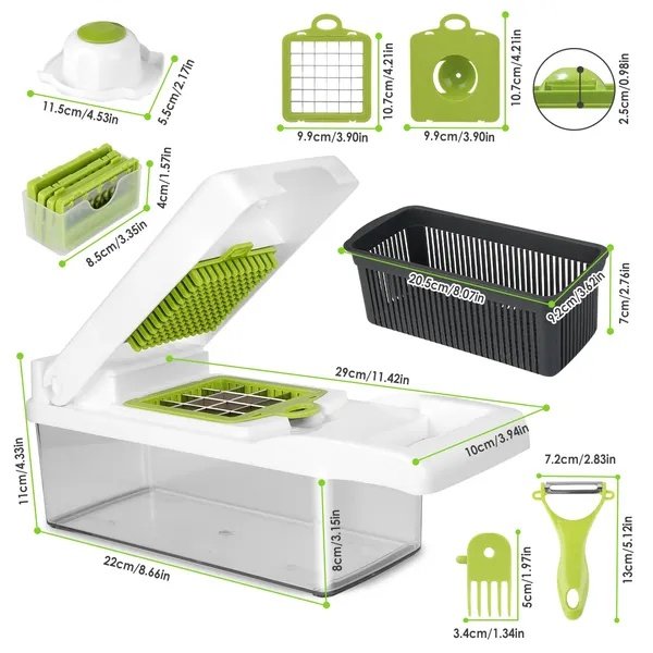 12-in-1 Vegetable Chopper and Multifunctional Slicer Set