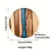 Round Wood and Resin Cutting Board – Decorative Kitchen Serving Tray