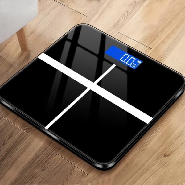 Digital Bathroom Scale with LCD Display – Tempered Glass