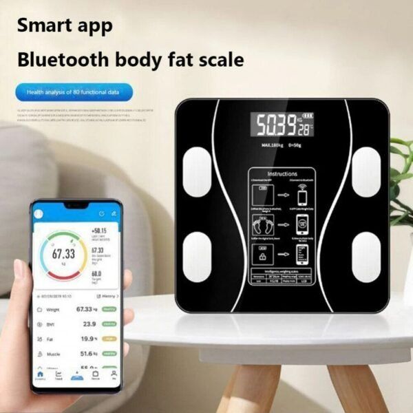 b60be44f-0631-4236-b229-dc18a552b663.jpg Bluetooth Smart Body Fat Scale – 180 kg Digital BMI Bathroom Scale