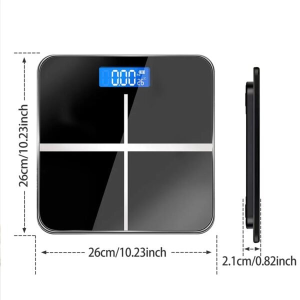 Digital Bathroom Scale with LCD Display – Tempered Glass