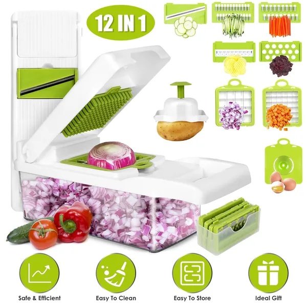 12-in-1 Vegetable Chopper and Multifunctional Slicer Set